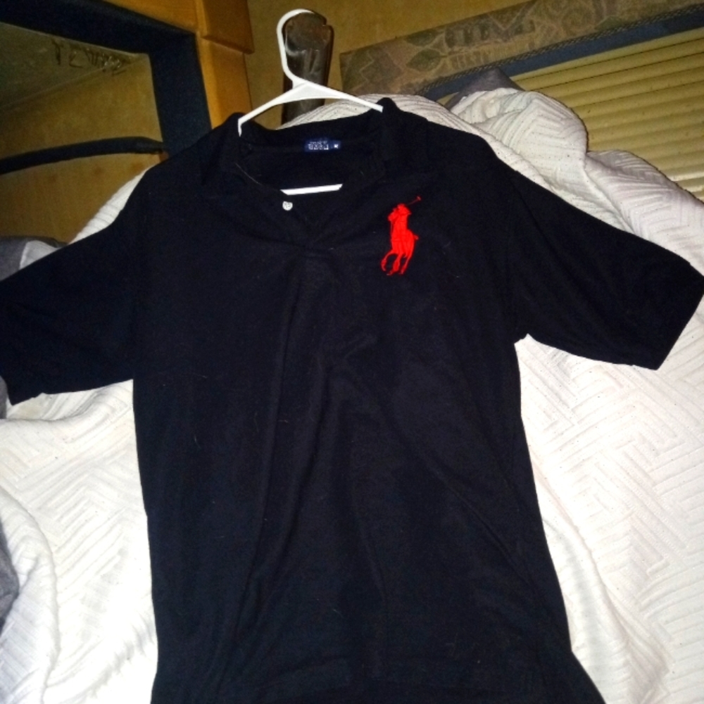 Classic polo in black & red inxl